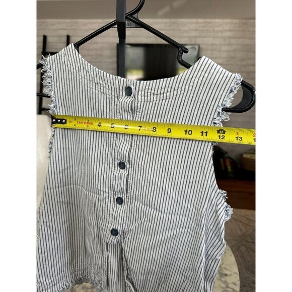 Altar’d State Blue & White Stripe Crop Top Button Back Cutout Womens Size M - Picture 3 of 5